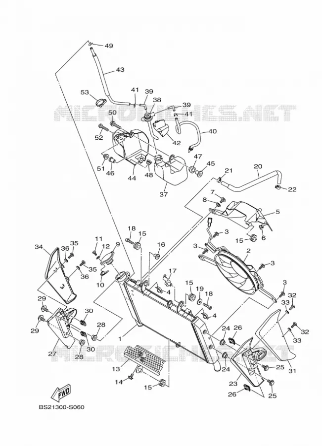RADIATEUR / SLANG Yamaha MOTO 900 2017 MT  MTN850-A