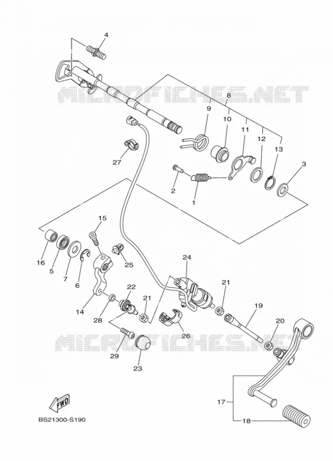SCHAKEL STANG / PEDAAL Yamaha MOTO 850 2017 MT  MTN850-A