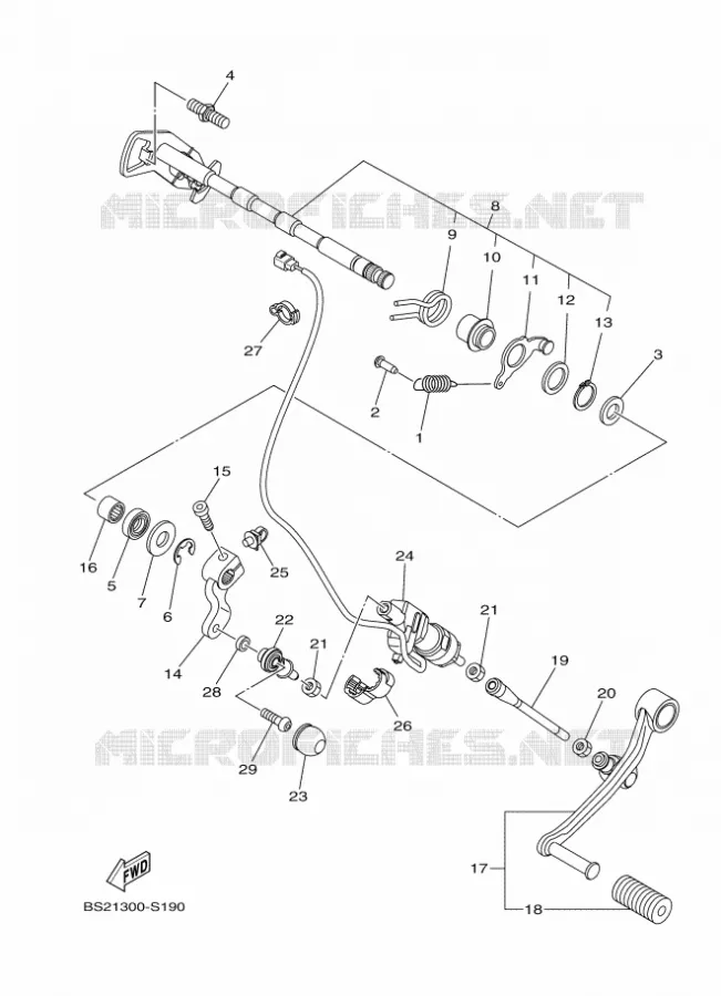 SCHAKEL STANG / PEDAAL Yamaha MOTO 850 2017 MT  MTN850-A