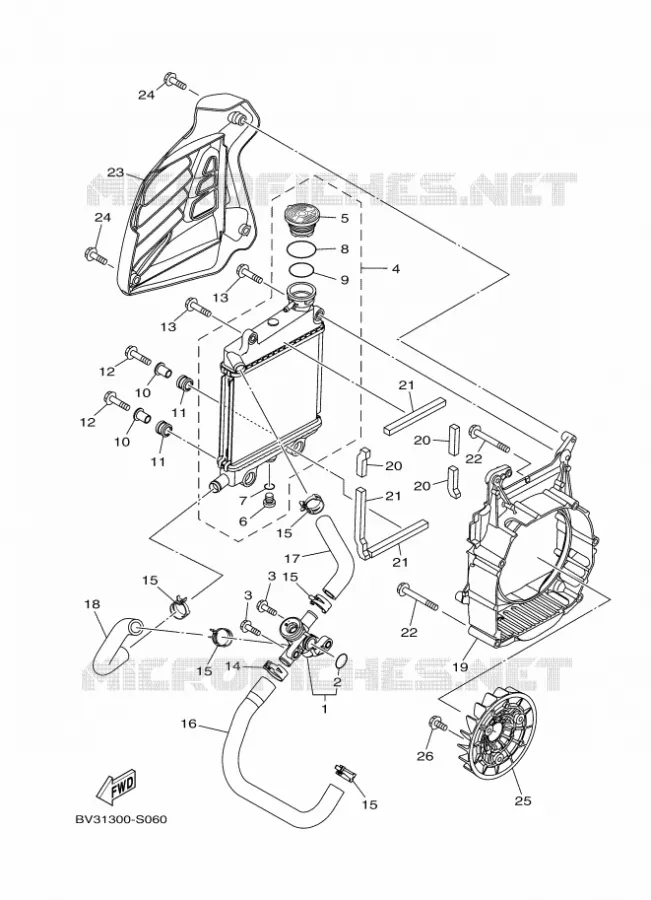 RADIATEUR / SLANG Yamaha SCOOTER 125 2017 NMAX  GPD125-A