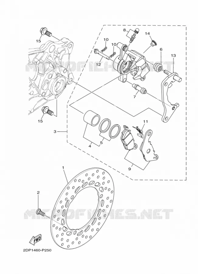 REMKLAUW ACHTER Yamaha SCOOTER 125 2017 OCITO  GPD125-A