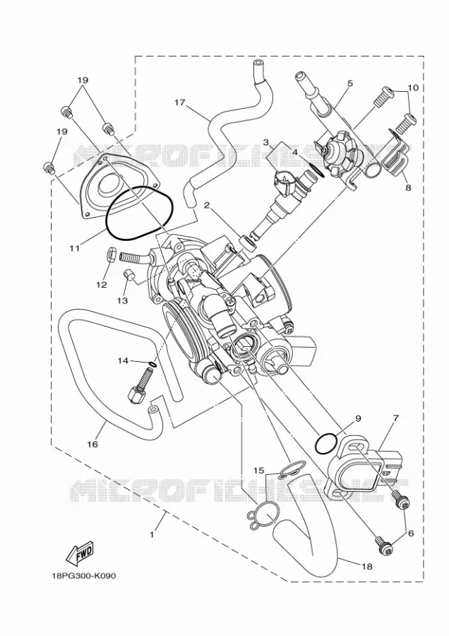 GASKLEP HUIS Yamaha QUAD 450 2017 YFZ  YFZ450R