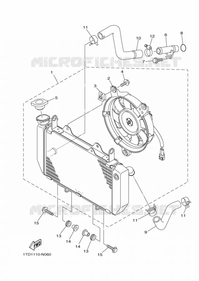 RADIATEUR / SLANG Yamaha QUAD 450 2017 YFZ  YFZ450R