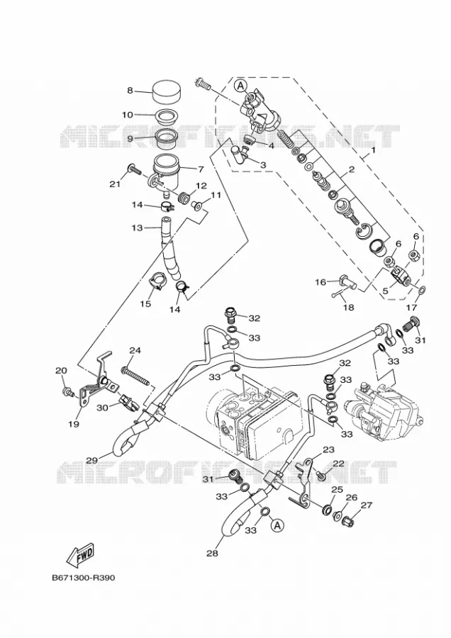 REMPOMP ACHTER Yamaha MOTO 1000 2017 MT  MTN1000D