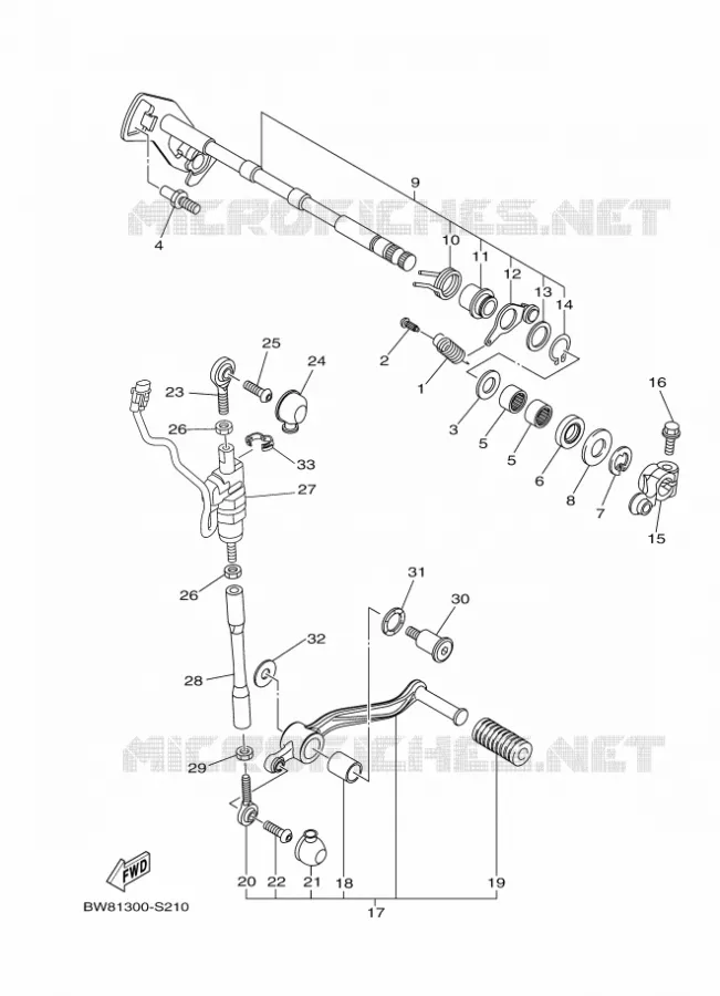 SCHAKEL STANG / PEDAAL Yamaha MOTO 1000 2017 MT  MTN1000D