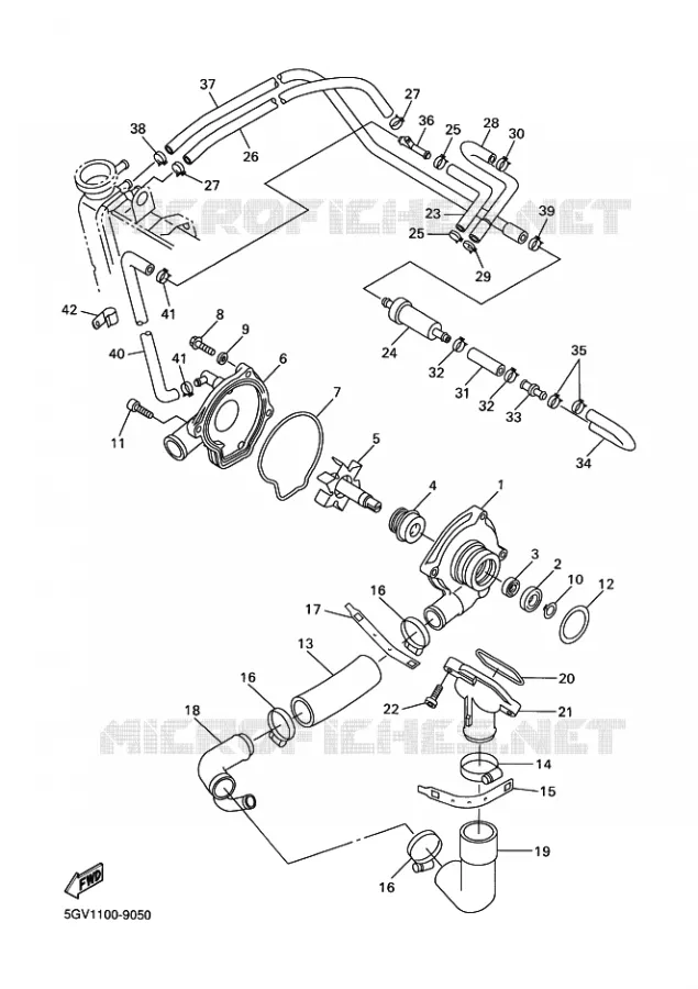 WATERPOMP / SLANGEN Yamaha MOTO 600 2001 R6  YZF-R6