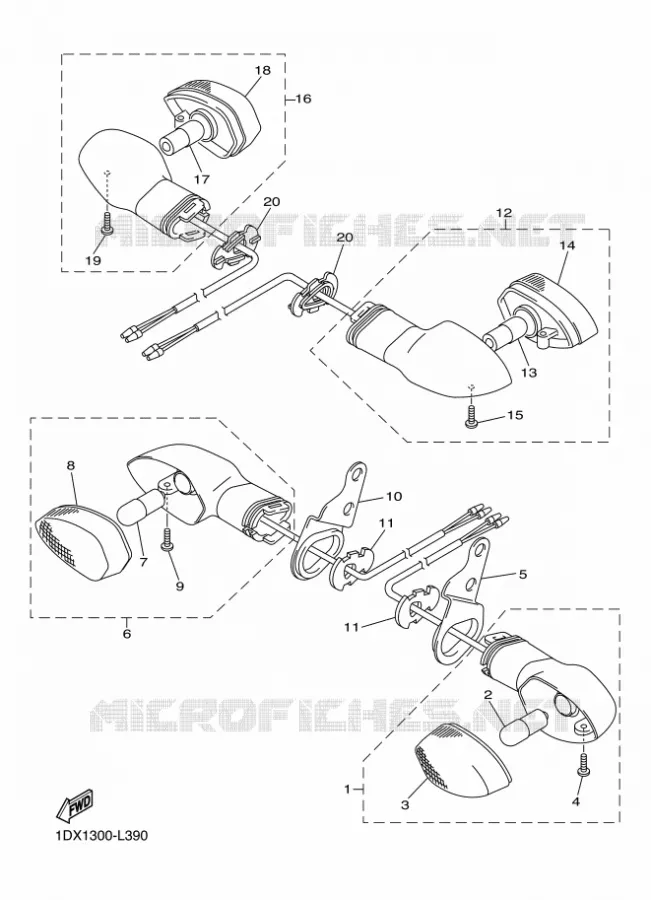 KNIPPERLICHT Yamaha MOTO 450 2014 WRF  WR450F