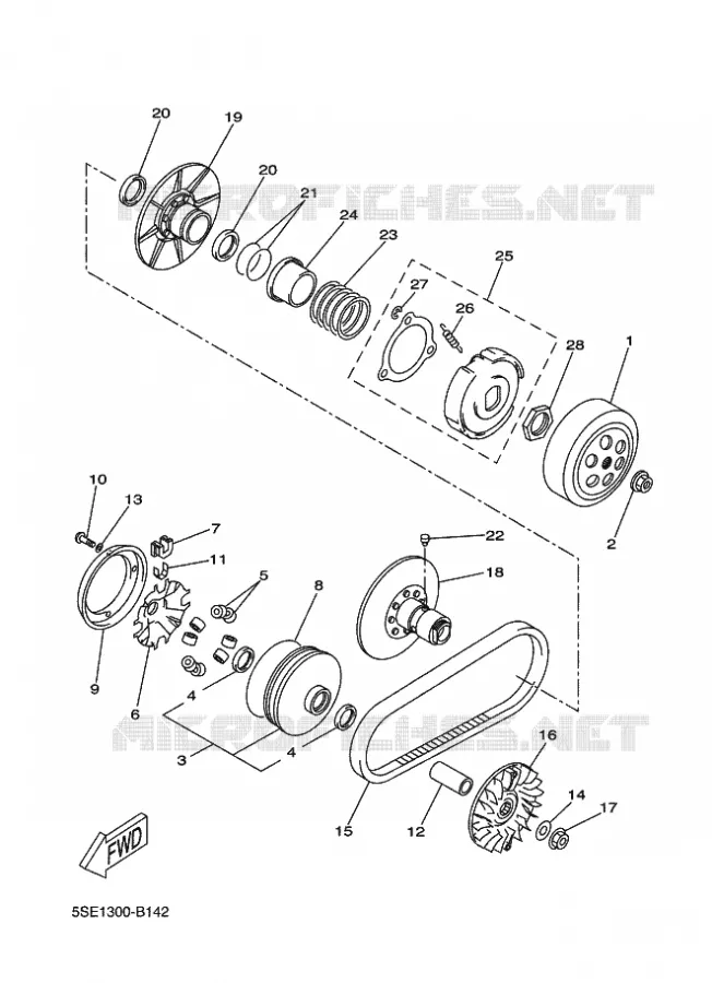 STARTMOTOR KOPPELINGS Yamaha SCOOTER 300 2004 VERSITY  VP300