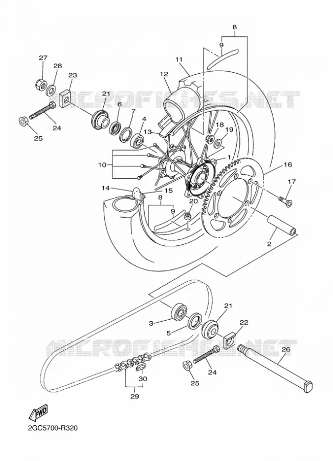 ACHTERWIEL Yamaha MOTO 450 2016 WRF  WR450F
