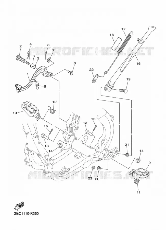 STANDAARD / VOETSTEUN Yamaha MOTO 450 2016 WRF  WR450F