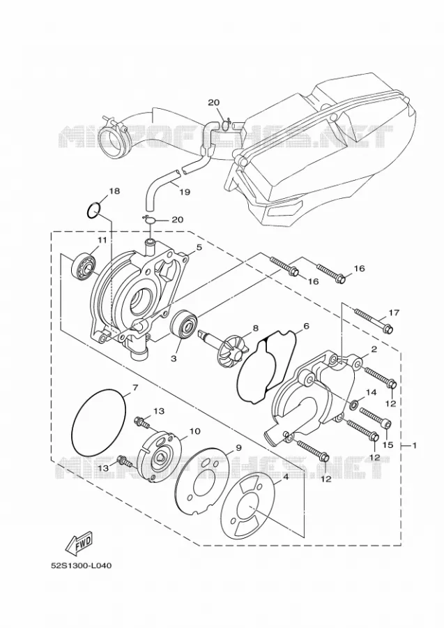 WATERPOMP / SLANGEN Yamaha SCOOTER 150 2012 XENTER  HW151