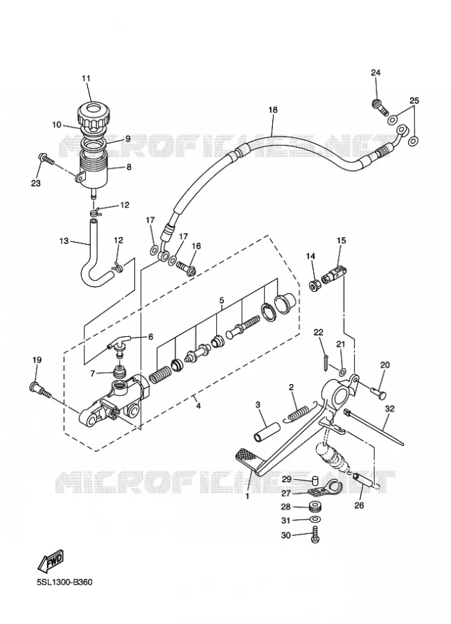 REMPOMP ACHTER Yamaha MOTO 600 2003 R6  YZF-R6