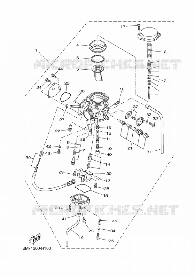 CARBURATEUR  Yamaha QUAD 450 2016 GRIZZLY  YFM450FWAD