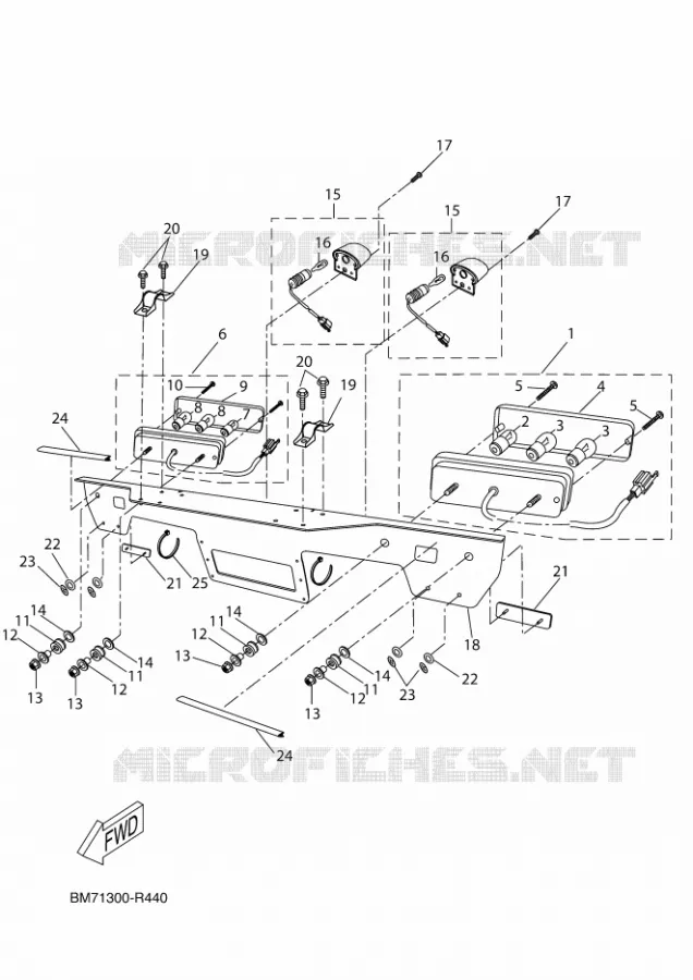 ACHTERLICHT Yamaha QUAD 450 2016 GRIZZLY  YFM450FWAD