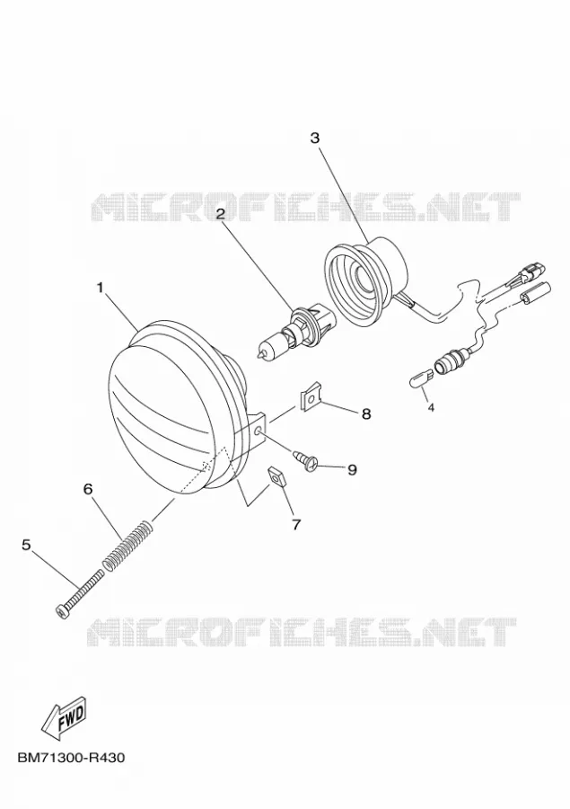 KOPLAMP 1 Yamaha QUAD 450 2016 GRIZZLY  YFM450FWA