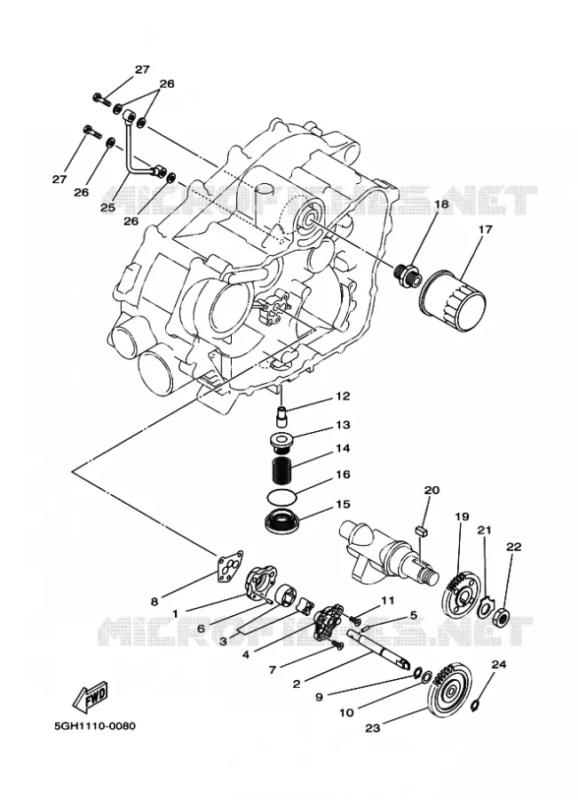 OLIEPOMP Yamaha QUAD 450 2016 GRIZZLY  YFM450FWA