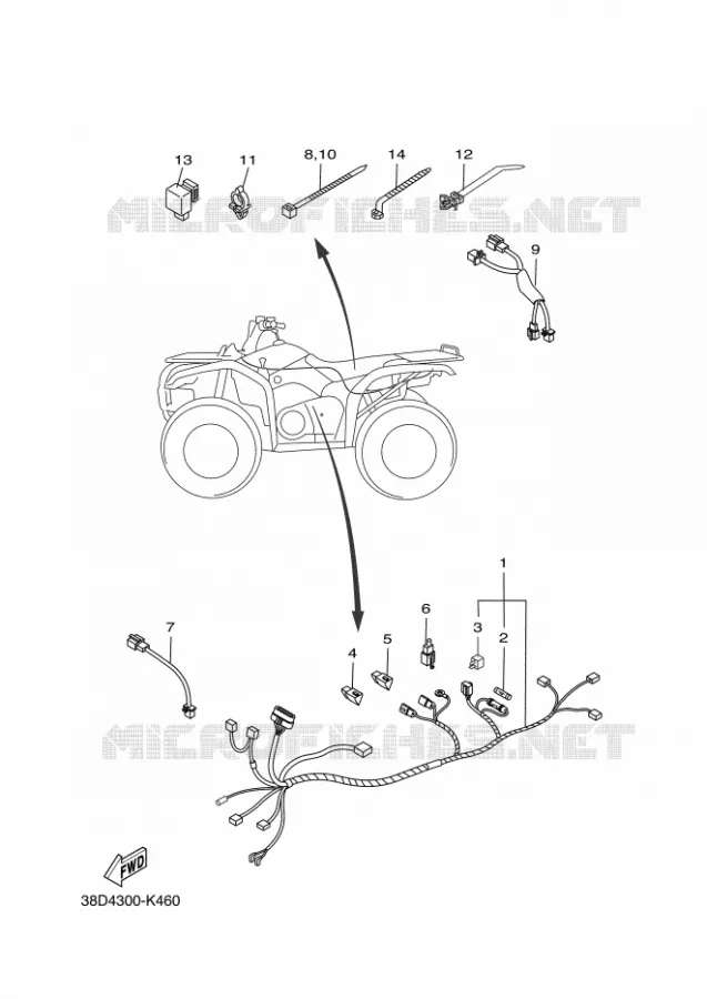 ELECTRISCH 2 Yamaha QUAD 350 2014 GRIZZLY  YFM350FWA