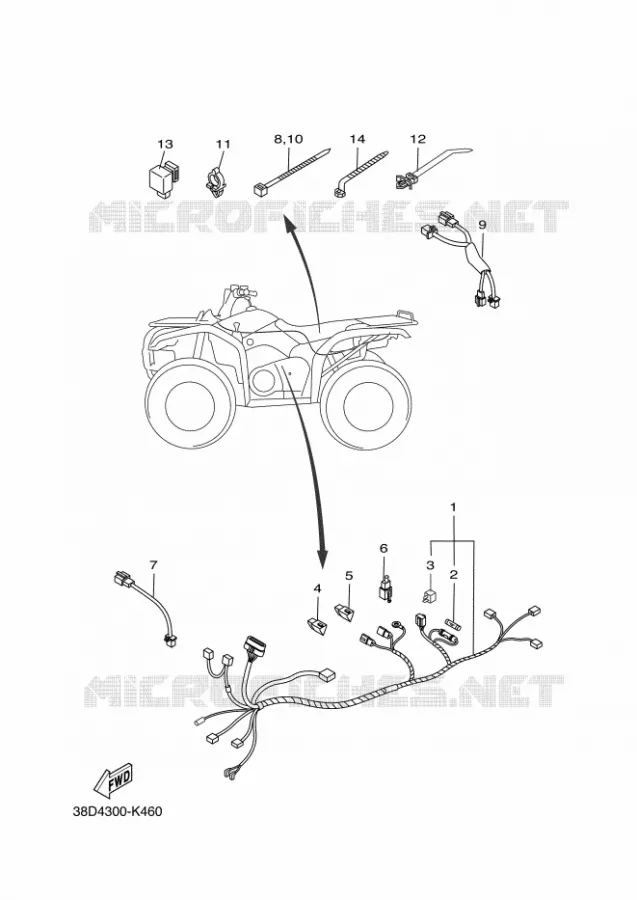 ELECTRISCH 2 Yamaha QUAD 350 2014 GRIZZLY  YFM350FWA