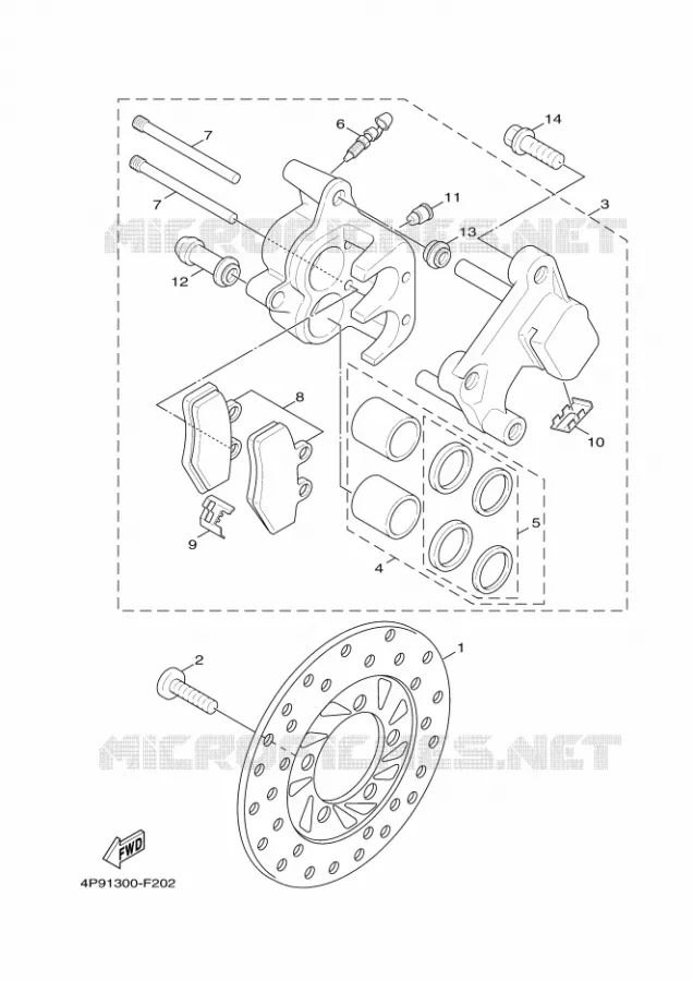 REMKLAUW VOOR Yamaha SCOOTER 125 2009 CYGNUS  NXC125
