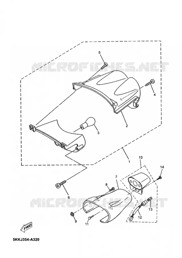 ACHTERLICHT Yamaha SCOOTER 100 2003 OVETTO  YN100