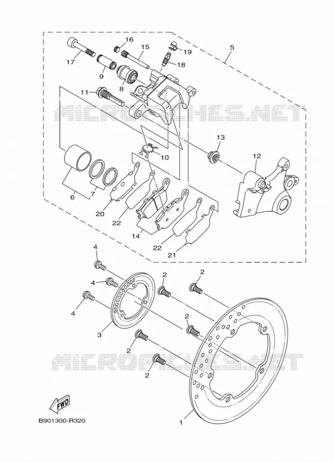 REMKLAUW ACHTER Yamaha MOTO 900 2016 XSR  MTM850