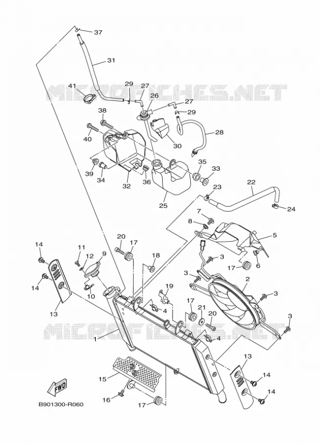 RADIATEUR / SLANG Yamaha MOTO 900 2016 XSR  MTM850