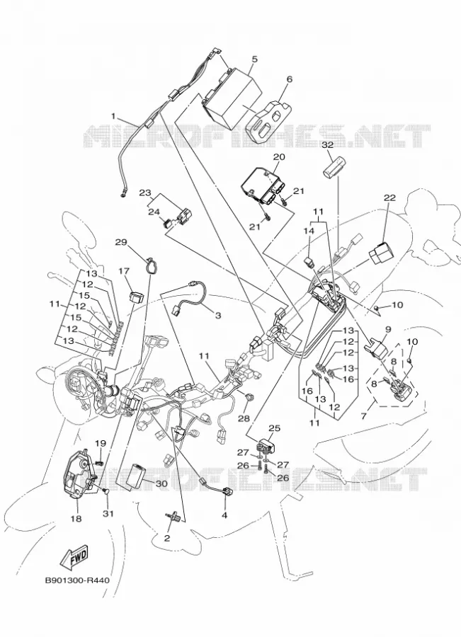 ELECTRISCH 1 Yamaha MOTO 850 2016 XSR  MTM850