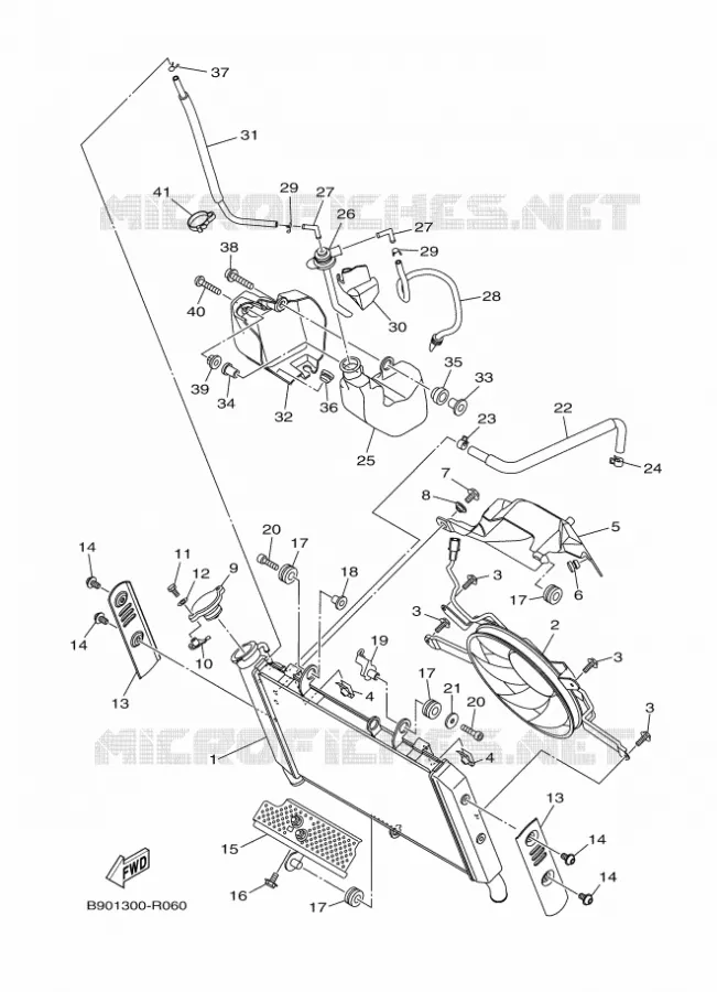 RADIATEUR / SLANG Yamaha MOTO 850 2016 XSR  MTM850