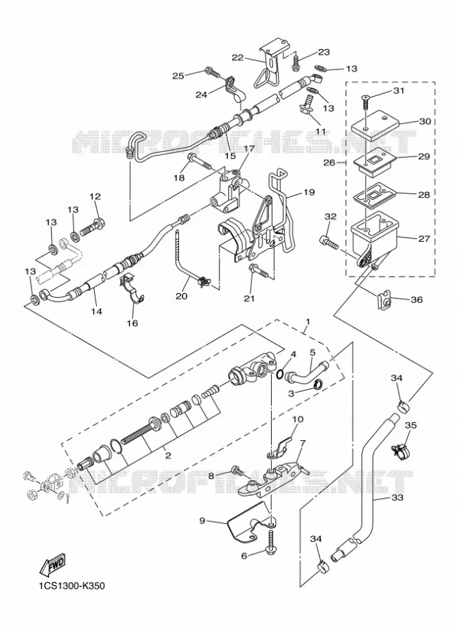 REMPOMP ACHTER Yamaha MOTO 1300 2014 MIDNIGHT STAR  XVS1300A