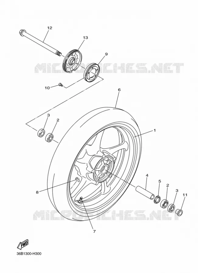 VOORWIEL Yamaha MOTO 600 2013 XJ6  XJ6FA