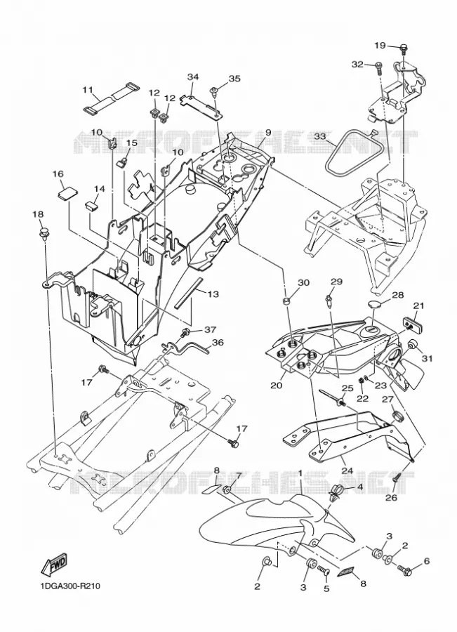 SPATBORD Yamaha MOTO 600 2016 XJ6  XJ6FA