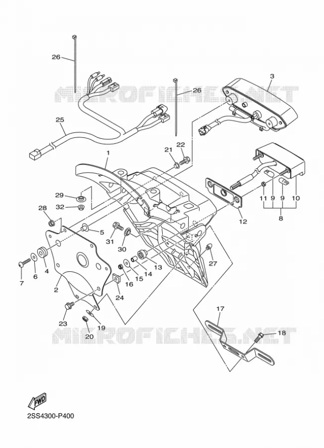 ACHTERLICHT Yamaha MOTO 1300 2016 XVS  XVS1300CU