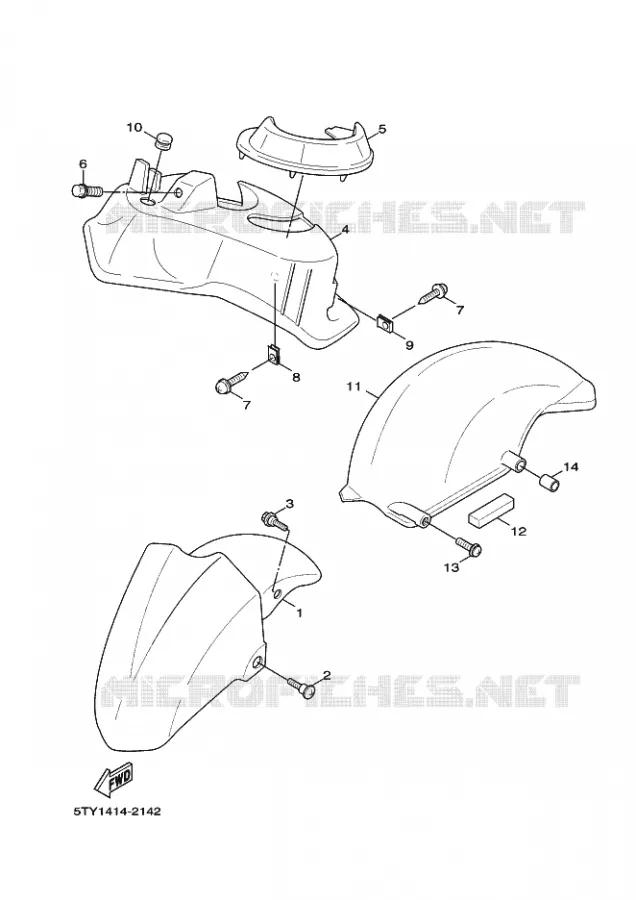 VOORSPATBORD Yamaha SCOOTER 125 2004 FLAME  X  NXC125