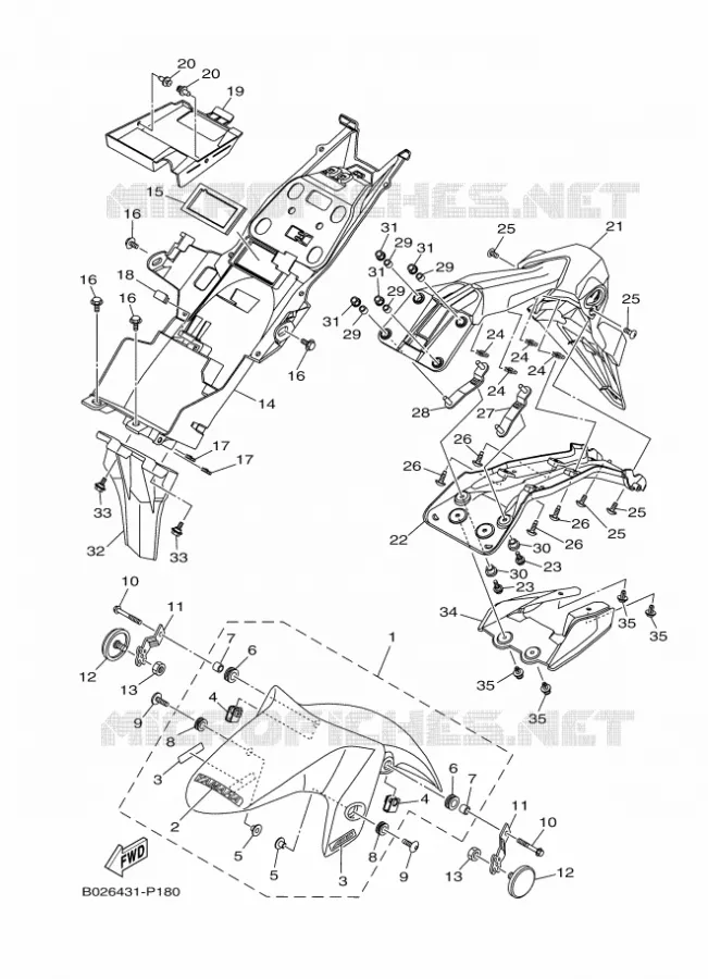 SPATBORD Yamaha MOTO 300 2016 R3  YZF-R3A