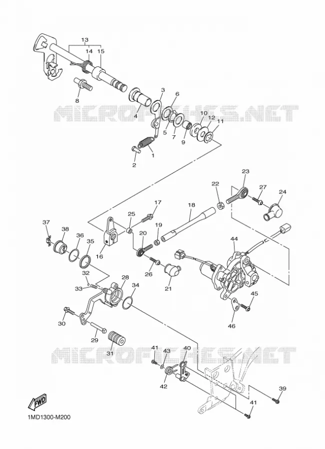 SCHAKEL STANG / PEDAAL Yamaha MOTO 1300 2016 FJR  FJR1300-AS