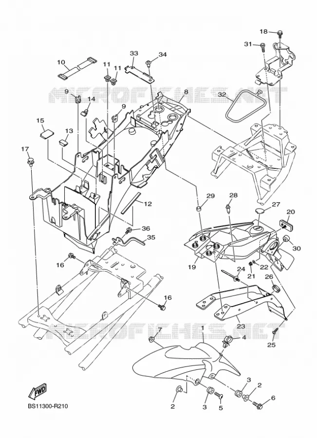 SPATBORD Yamaha MOTO 600 2016 XJ6  XJ6F