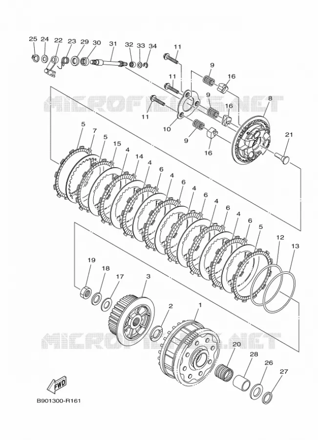 STARTMOTOR KOPPELINGS Yamaha MOTO 900 2017 MT  MTN850-A
