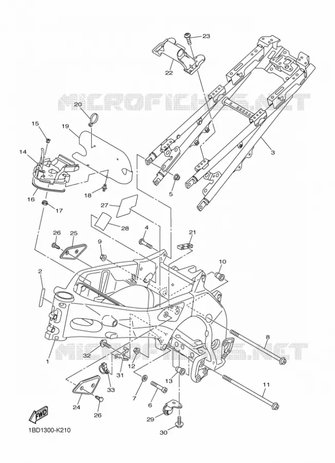 FRAME Yamaha MOTO 800 2014 FAZER ABS  FZ8-SA