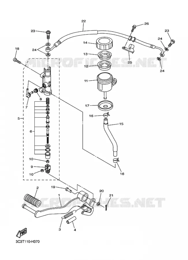 REMPOMP ACHTER Yamaha MOTO 1000 2012 FZ1  FZ1-N