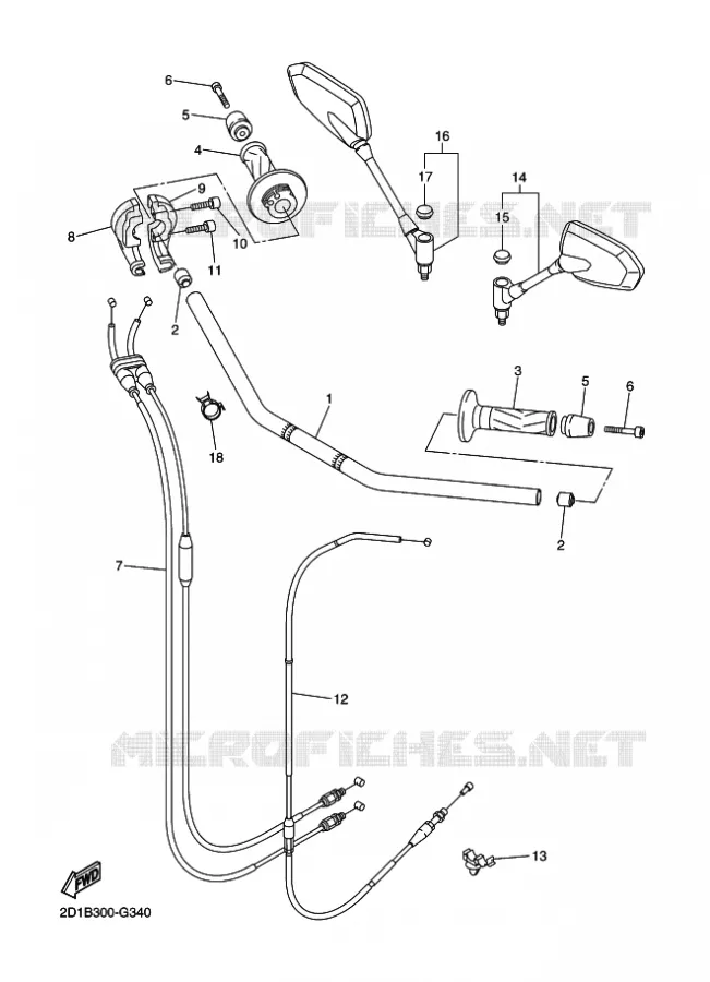 STUUR / KABEL Yamaha MOTO 1000 2012 FZ1  FZ1-N