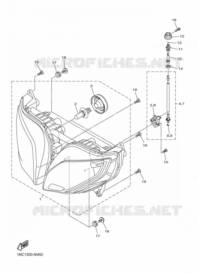 KOPLAMP Yamaha MOTO 1300 2014 FJR  FJR1300A