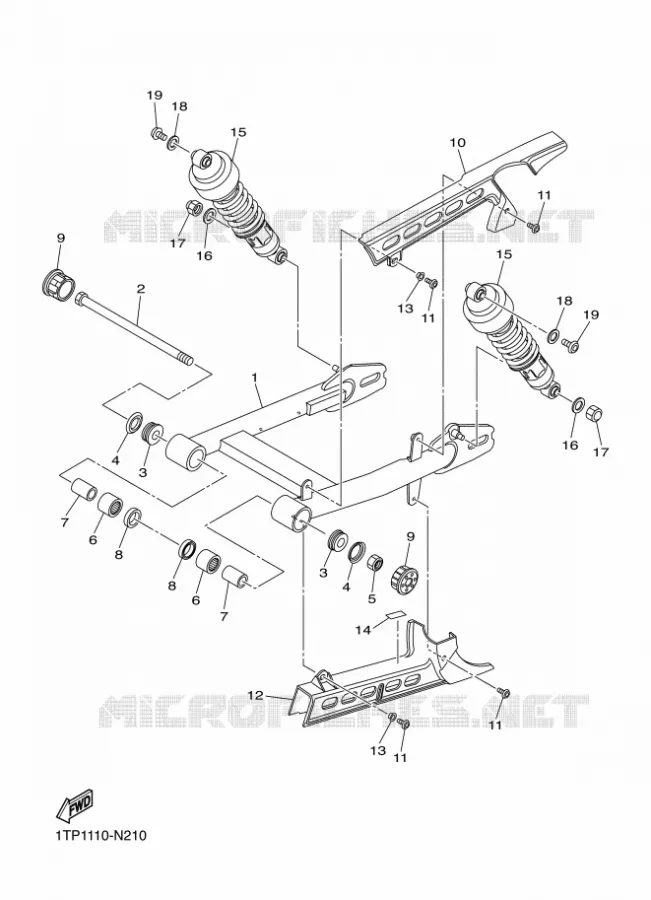 ACHTERBRUG / SCHOKBREKER Yamaha MOTO 950 2016 XVS950CU  XVS950CUXV950