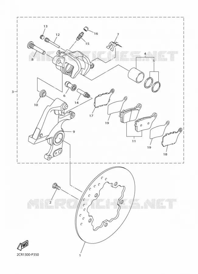 REMKLAUW ACHTER Yamaha MOTO 1000 2017 R1M  YZF-R1M