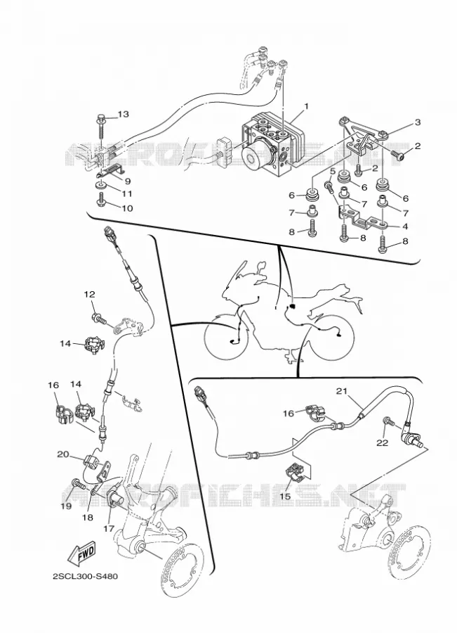 ELECTRISCH 3 Yamaha MOTO 900 2017 TRACER  MT09TRA