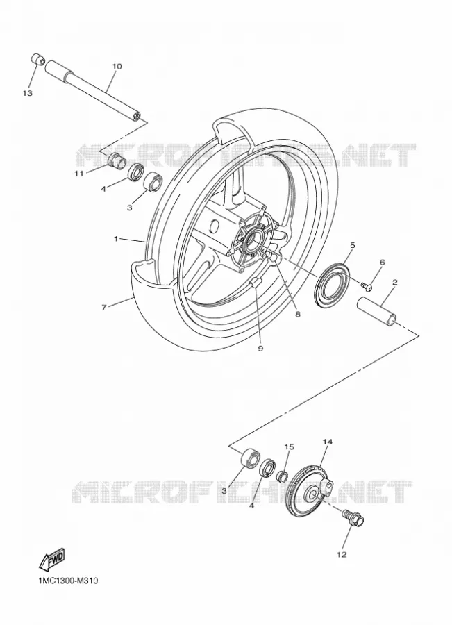 VOORWIEL Yamaha MOTO 1300 2016 FJR  FJR1300-A