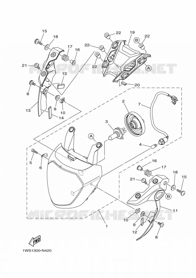 KOPLAMP Yamaha MOTO 700 2017 MT  MT07A