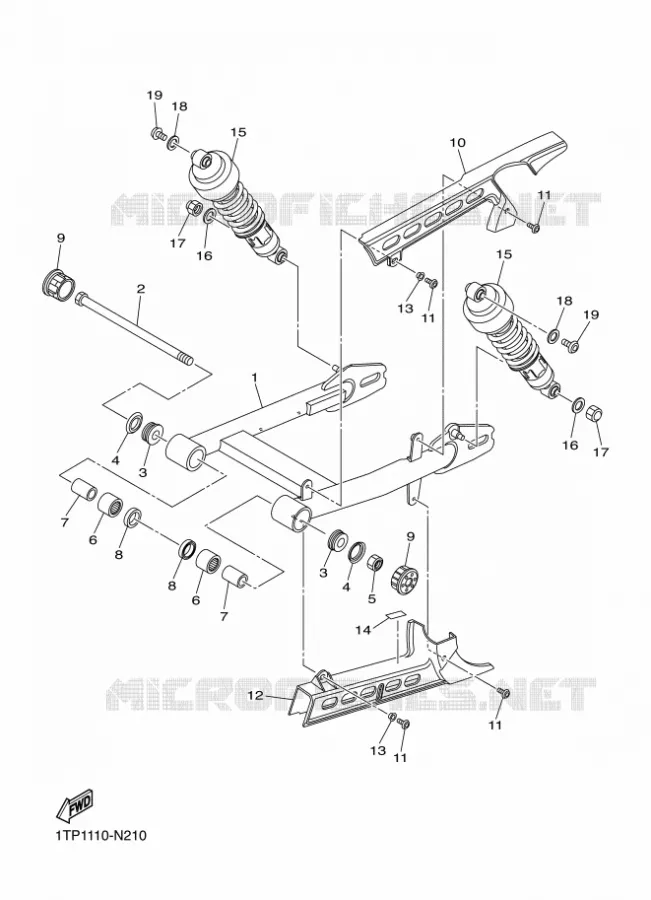 ACHTERBRUG / SCHOKBREKER Yamaha MOTO 950 2016 XV  XVS950CU