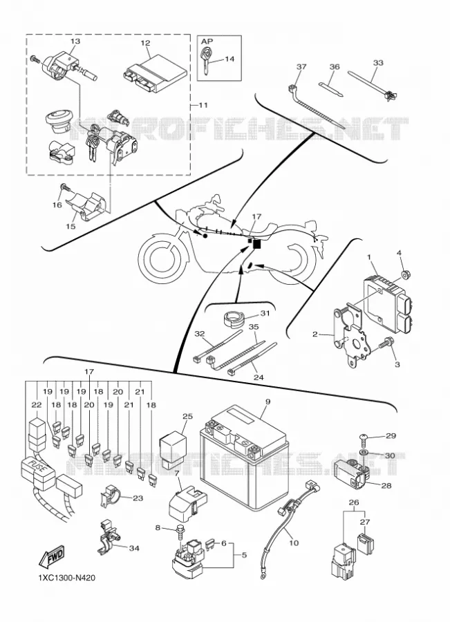 ELECTRISCH 2 Yamaha MOTO 950 2016 XV  XVS950CU