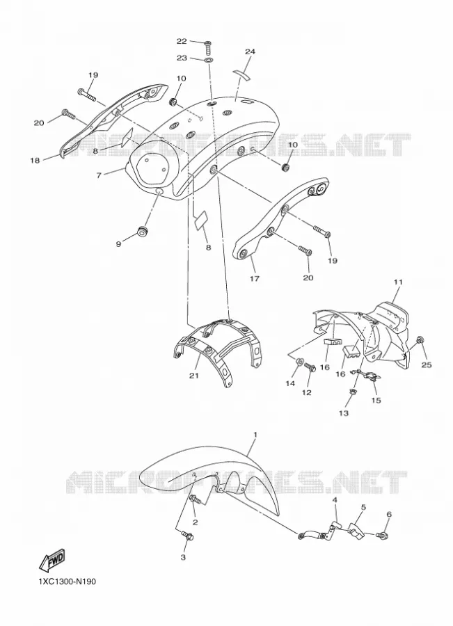 SPATBORD Yamaha MOTO 950 2016 XV  XVS950CU