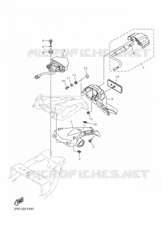 ACHTERLICHT Yamaha MOTO 1300 2016 XJR  XJR1300C
